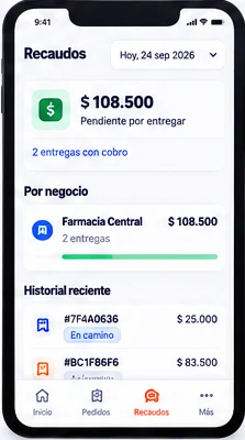 Vista de recaudos de Pideiya en móvil