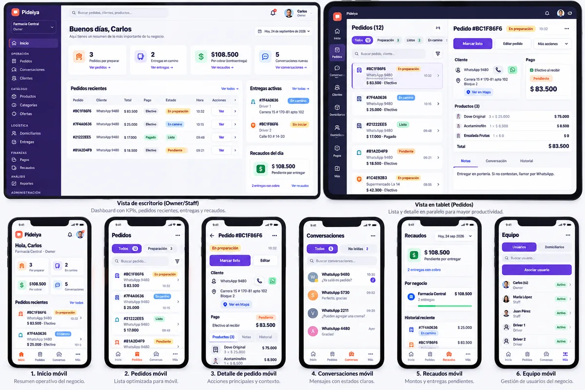 Pideiya views on desktop, tablet, and mobile